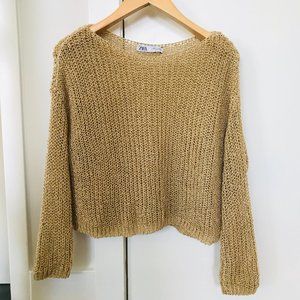 Zara gold knit sweater